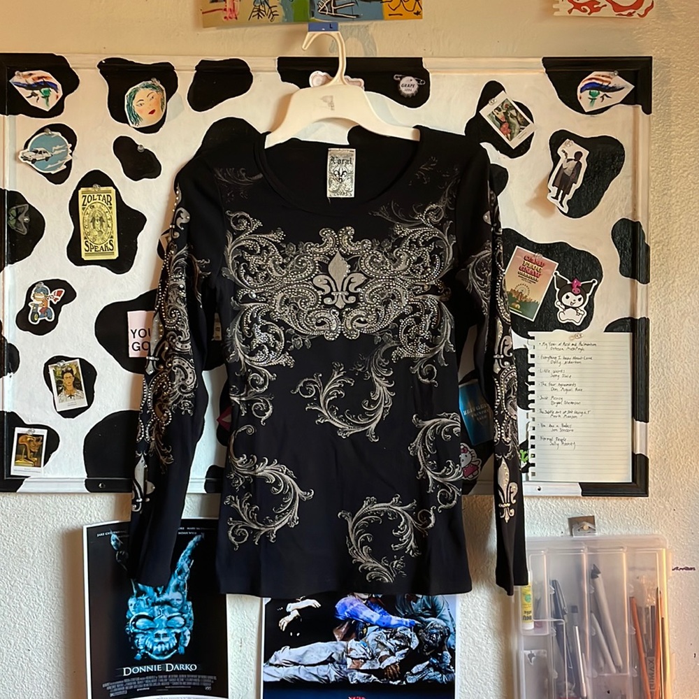 Bedazzled long sleeve top